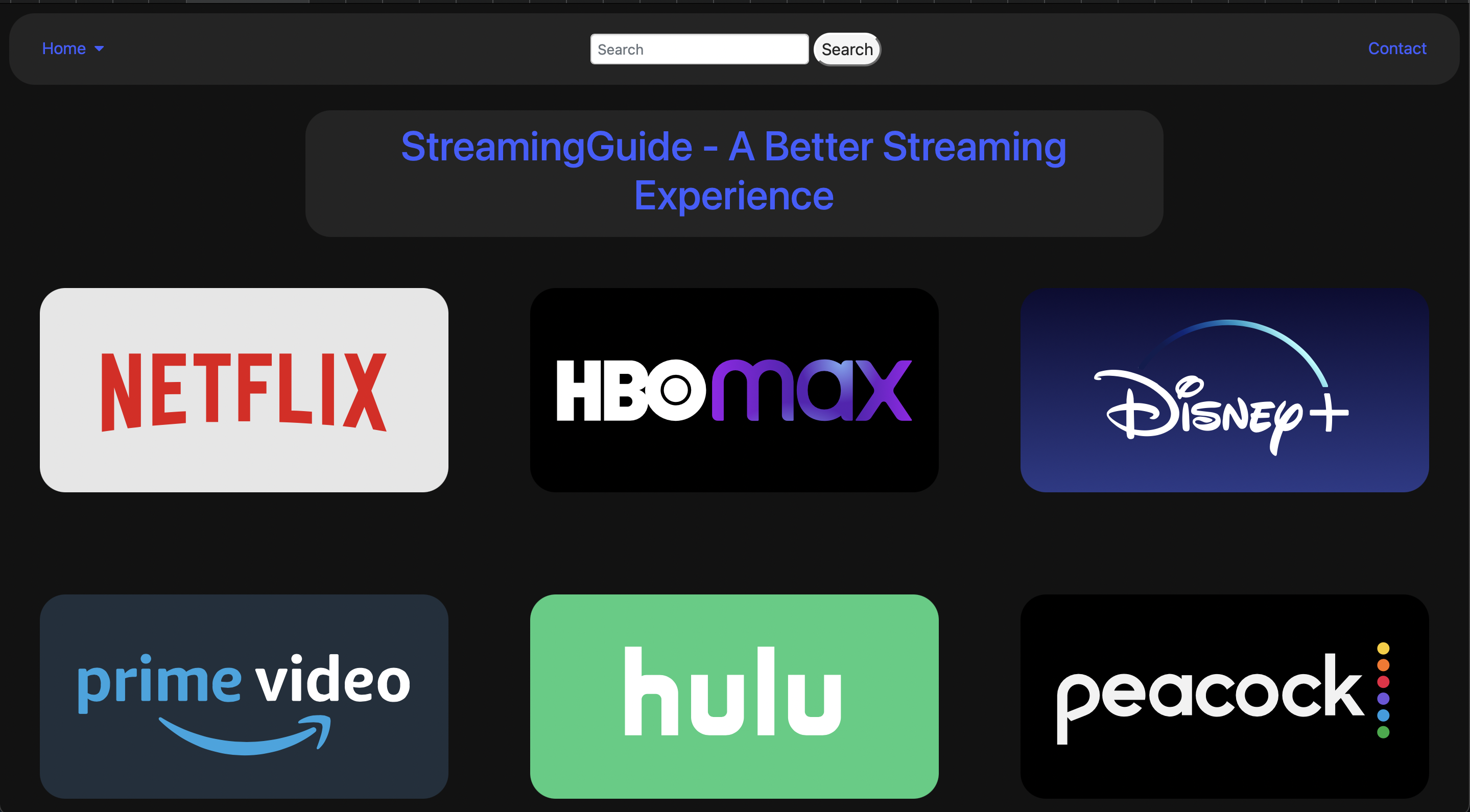 StreamingGuide Homepage